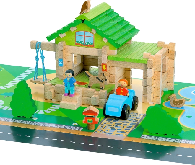Jeujura construction en bois – ma première maison avec voiture, 80 pièces