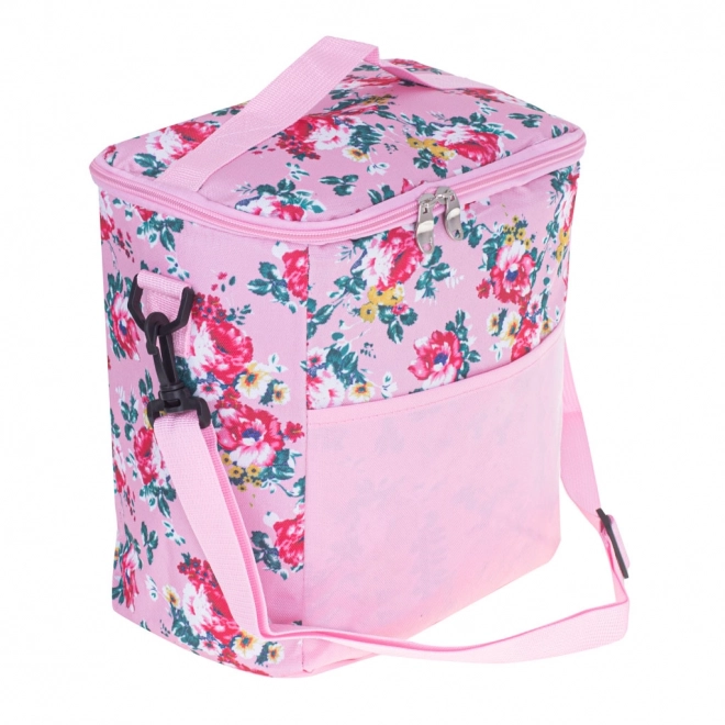 Sac isotherme à motif floral 11L rose