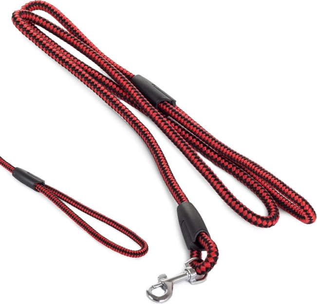 Laisse traditionnelle pour chiens 120 cm rouge