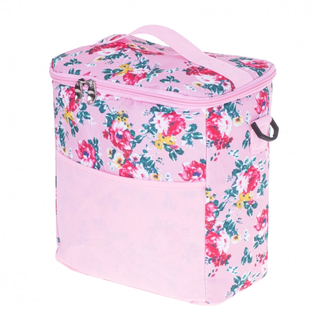 Sac isotherme à motif floral 11L rose