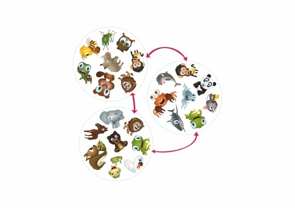 Jeux de Kubík avec les animaux 3 en 1 dans une boîte en métal
