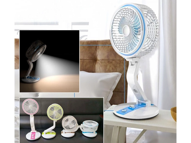 Ventilateur pliable portable avec lumière LED et chargement USB