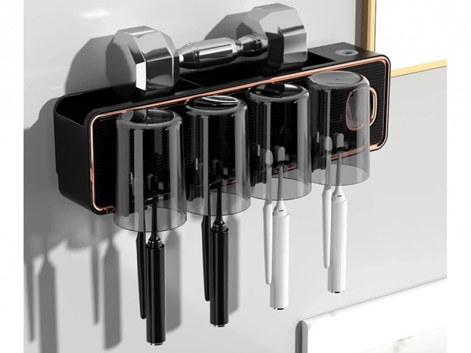 Distributeur de dentifrice et porte-brosses à dents avec gobelets