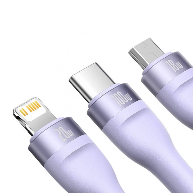 Câble Baseus Flash Series 2 en 1 USB-C + micro USB + Lightning 100 W