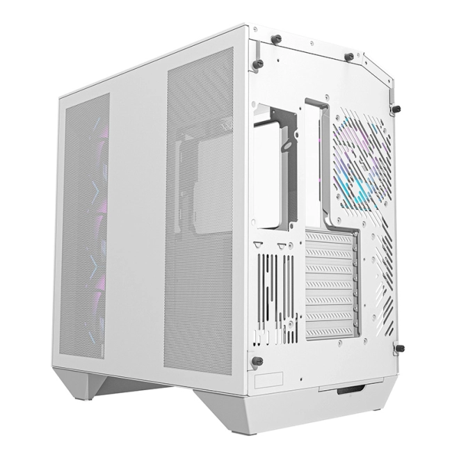 Boîtier d'ordinateur Darkflash avec ventilateurs RGB et support GPU blanc