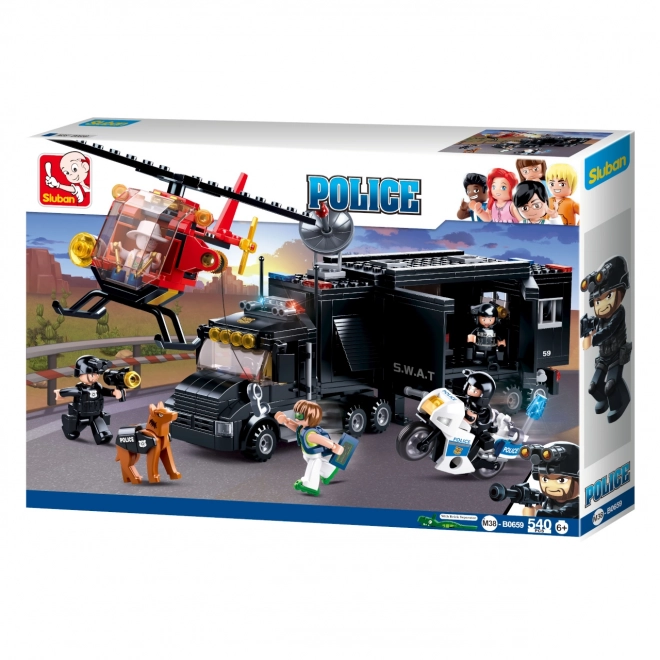 Sluban Police M38-B0659 Base mobile SWAT et voleurs en hélicoptère