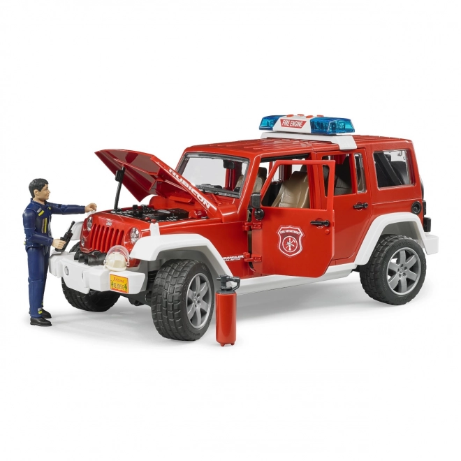 JEEP WRANGLER pompier rouge Bruder avec figurine et accessoires