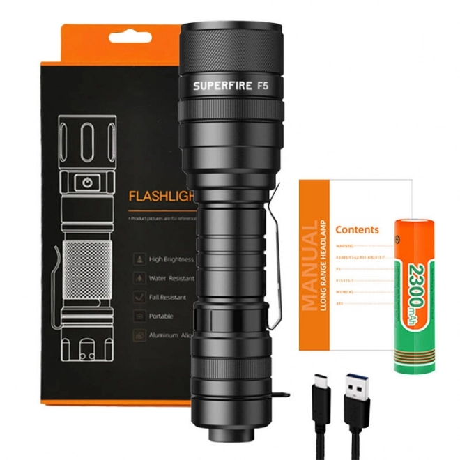 Lampe torche Superfire F5 1100lm USB