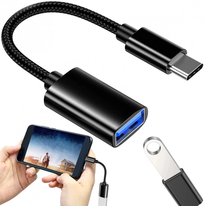 Adaptateur USB-C vers USB-A 3.0 OTG avec câble tressé