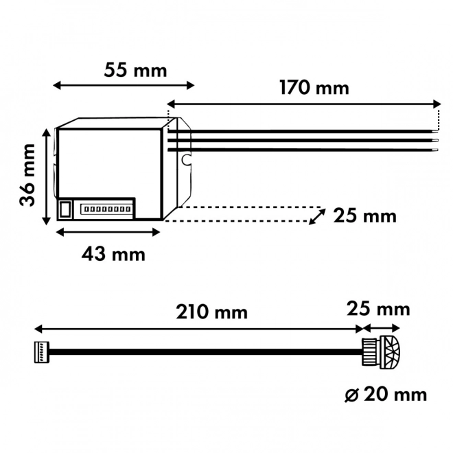 Capteur de mouvement PIR 12-24V DC