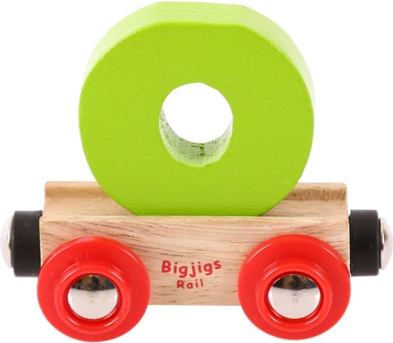 Wagon en bois pour circuit Bigjigs Rail - lettre O