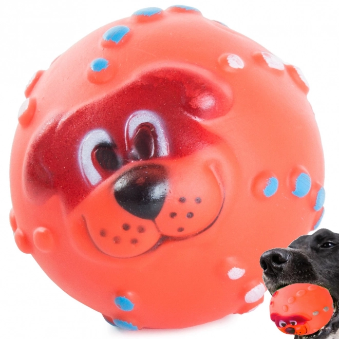 Balle à mâcher sifflante pour chiens en caoutchouc coloré
