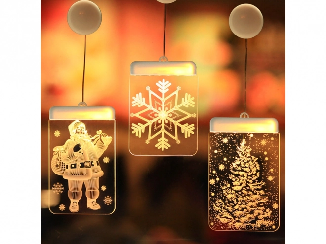 Décoration de fenêtre en verre 3D de Noël