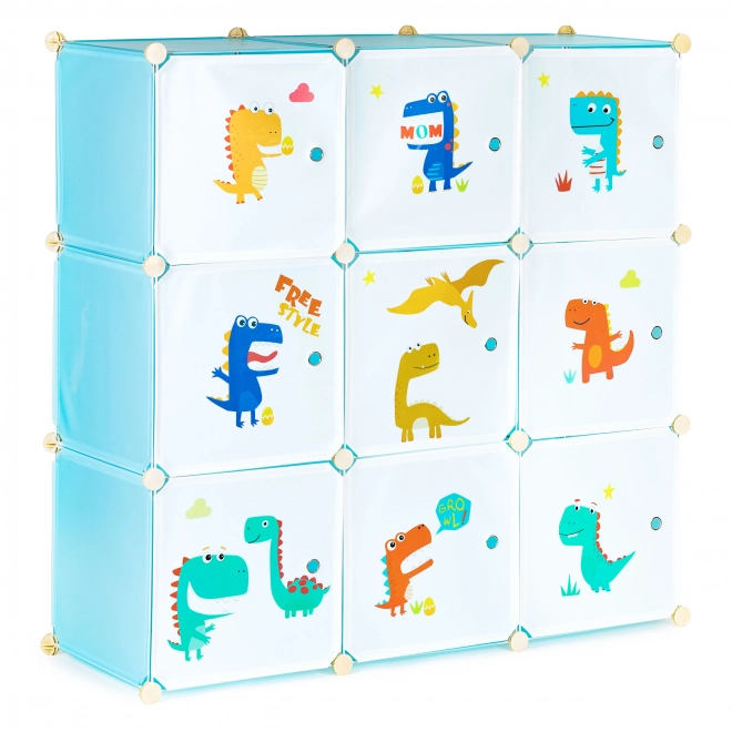 Meuble de rangement pour enfants avec 9 étagères – Dinosaures