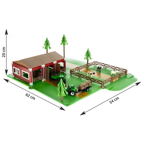 Ferme avec animaux + 2 tracteurs avec remorque