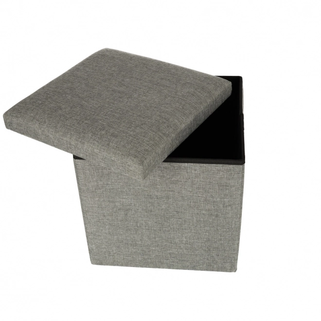 Pouf de rangement pliable gris 38x38x38 cm