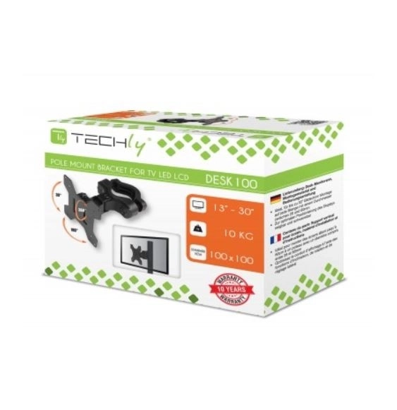 Support de mât pour moniteur LED/LCD 13-30 10kg VESA réglable noir