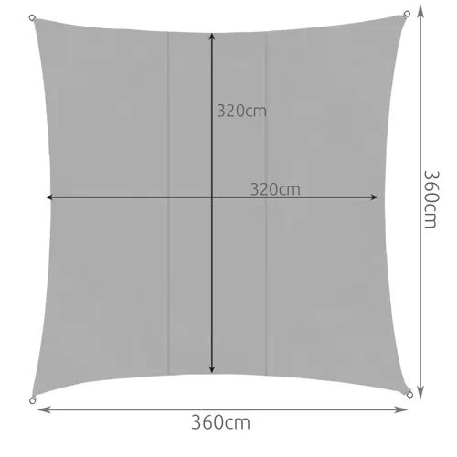 Voile d'ombrage carré 3,6x3,6m