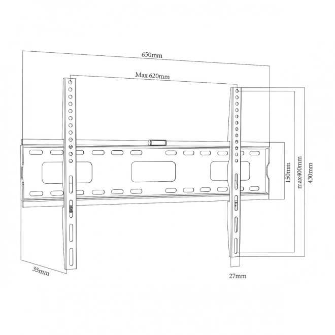Support mural universel pour TV 32-100'' jusqu'à 80 kg VESA