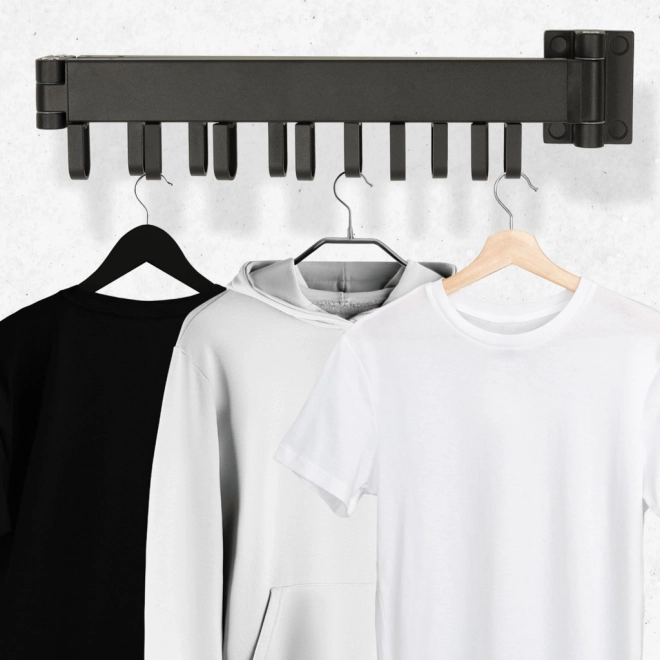 Séchoir mural pliant pour linge noir 123 cm
