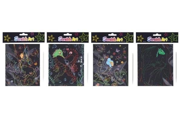Image arc-en-ciel à gratter 4 feuilles