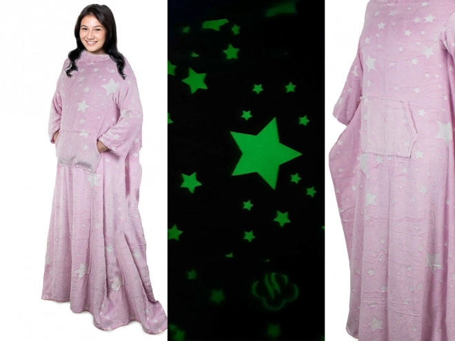 Deka avec manches polaire chaude robe de chambre néon – rose