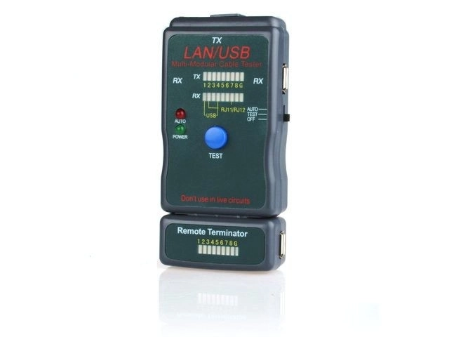 Testeur de câbles à diodes RJ11, UTP, STP, USB A/B