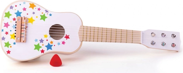 Guitare enfant en bois avec motif étoilé