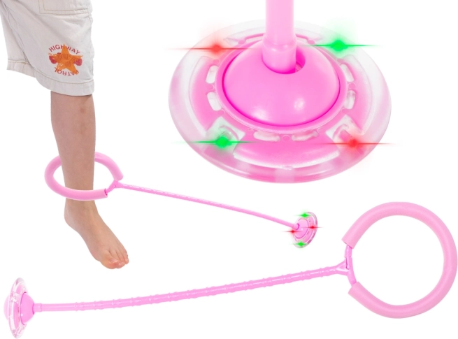 Anneau sauteur de cheville avec lumière LED – Rose