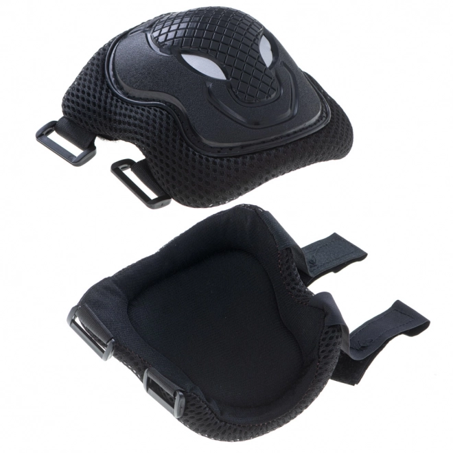 ensemble noir de protections genoux, coudes et poignets
