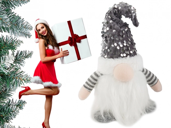 Lutin de Noël éclairé avec ventre LED