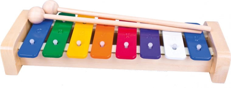 Xylophone coloré avec mailloches
