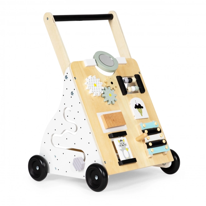 Chariot éducatif en bois poussable pour enfants