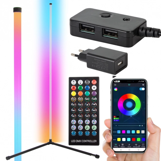 Lampe LED RGB d'angle avec télécommande et application