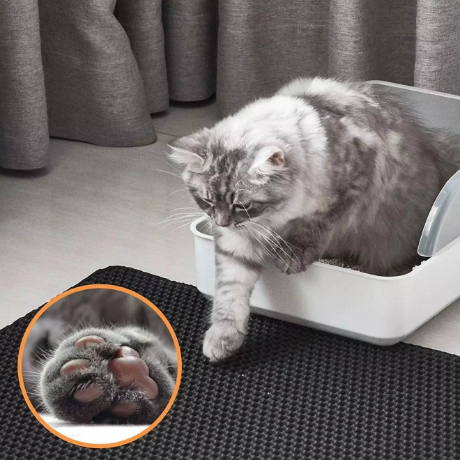 Tapis sous litière pour chat