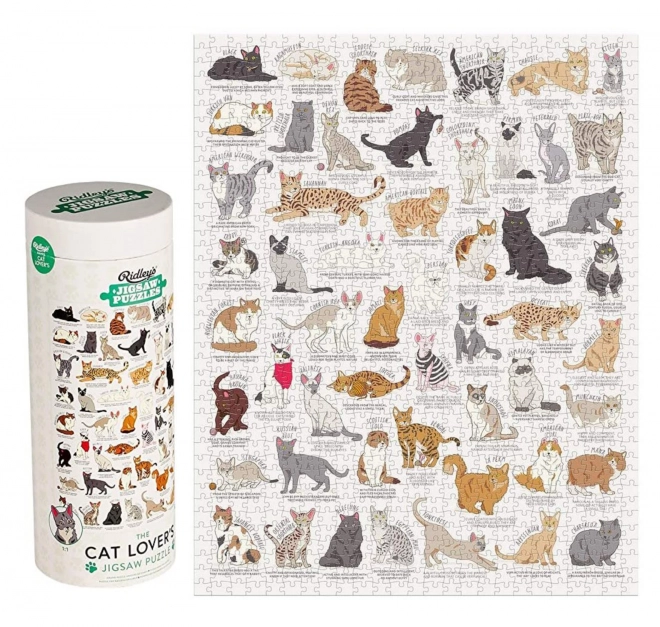Ridley's Games Puzzle pour les amateurs de chats blancs 1000 pièces