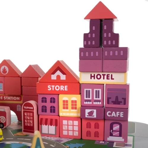 Ville en bois - Blocs colorés Kruzzel pour enfants