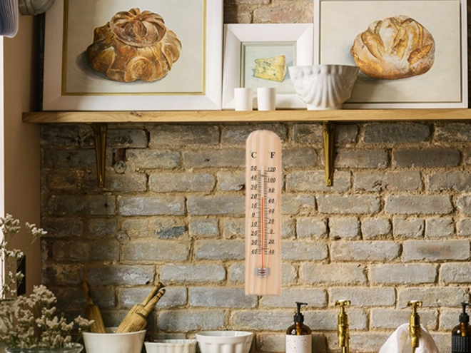 Grand thermomètre en bois pour utilisation intérieure et extérieure