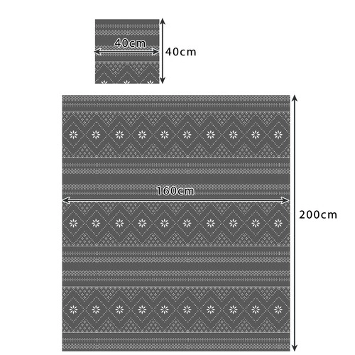 Couverture 1,6x2m + 2x taie d'oreiller Ruhhy 22598