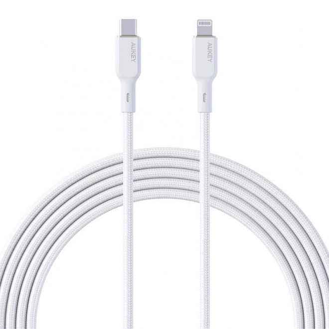 Câble Aukey USB-C vers Lightning 1,8 m blanc
