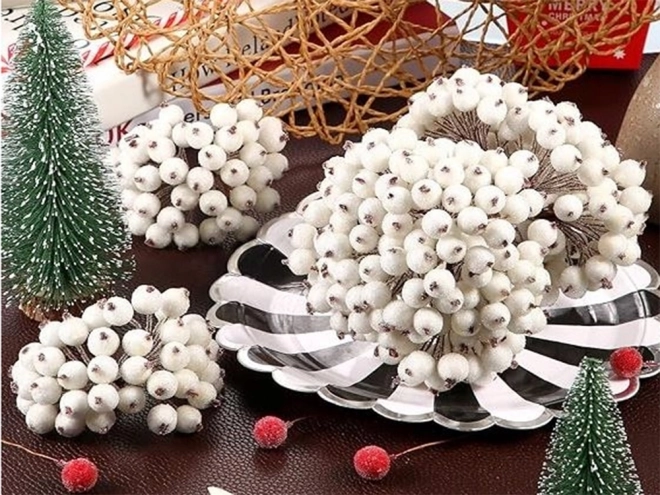 Décorations de Noël Rowan Blanc Givré 5 pcs