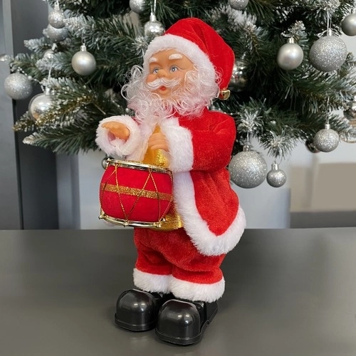 Figurine Père Noël chantante et dansante 30 cm