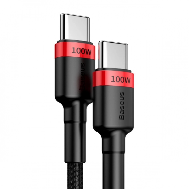 Câble USB-C pour charge rapide Baseus Cafule 100W rouge noir