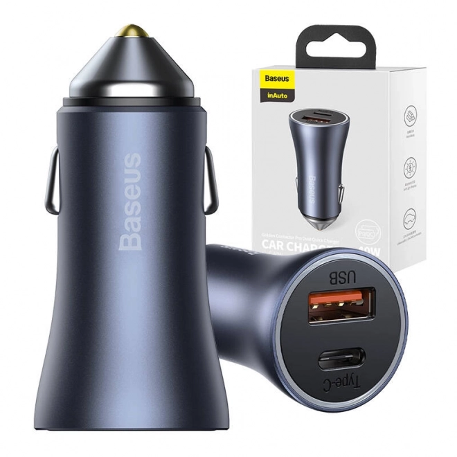 Chargeur de voiture Baseus avec USB et USB-C, 40W