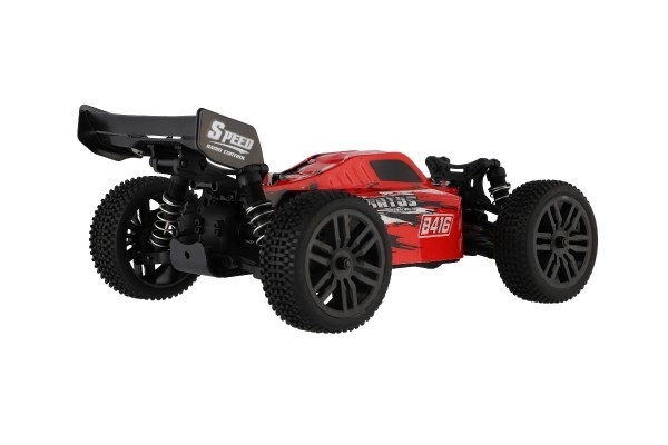 Voiture RC Buggy Bonzai Jubatus tout-terrain 30cm plastique 2,4GHz avec batterie + 2x pack supplémentaire dans la boîte 40x14x21 – Rouge