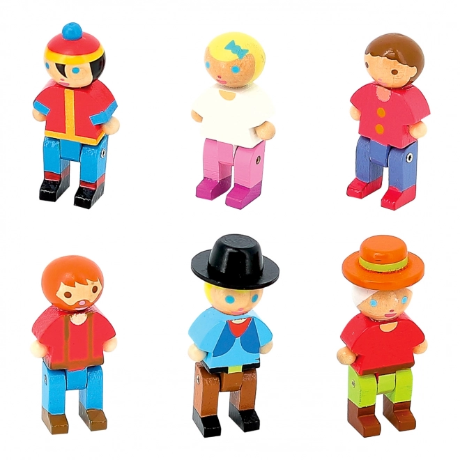 Figurines en bois Jeujura pour jeux de construction 6 pcs