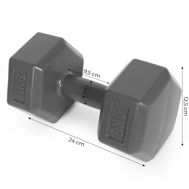 Haltères hexagonales 2x4 kg grises ModernHome