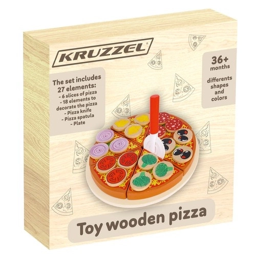 Pizza en bois avec velcro pour enfants