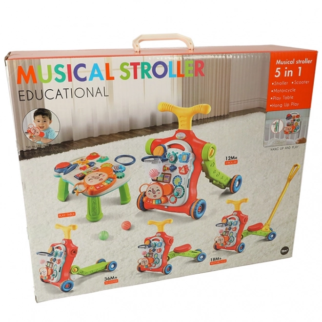 Trotteur multifonctionnel pour enfants et table interactive 5 en 1