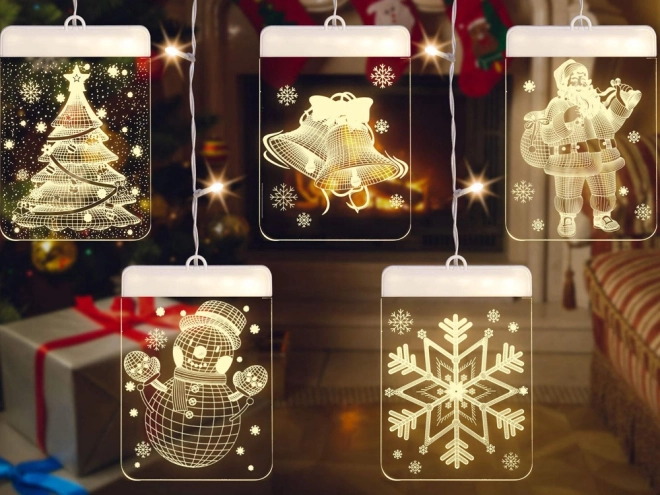 Lumière de vitrail LED de Noël pour fenêtre